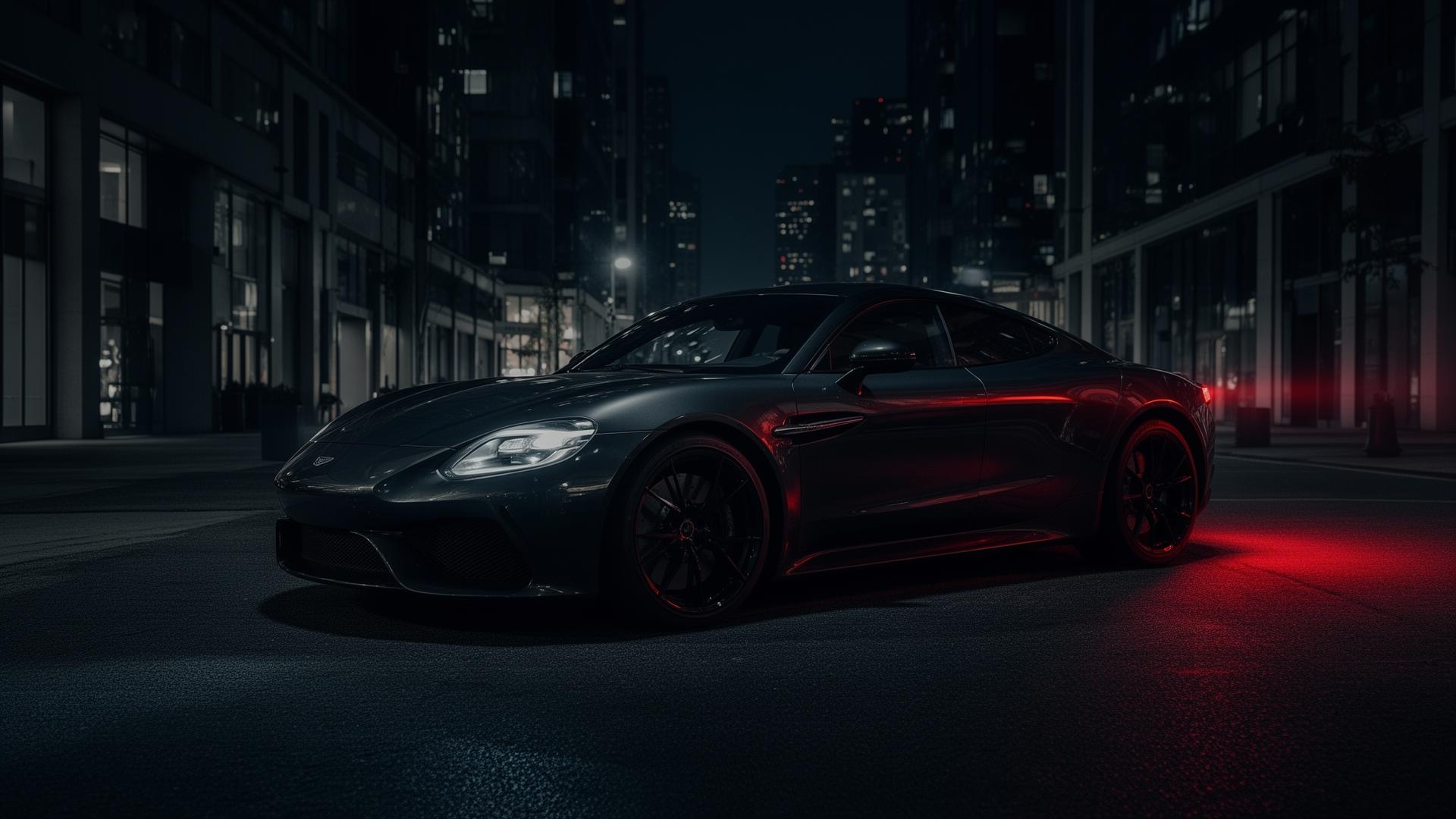 Luxury car at night